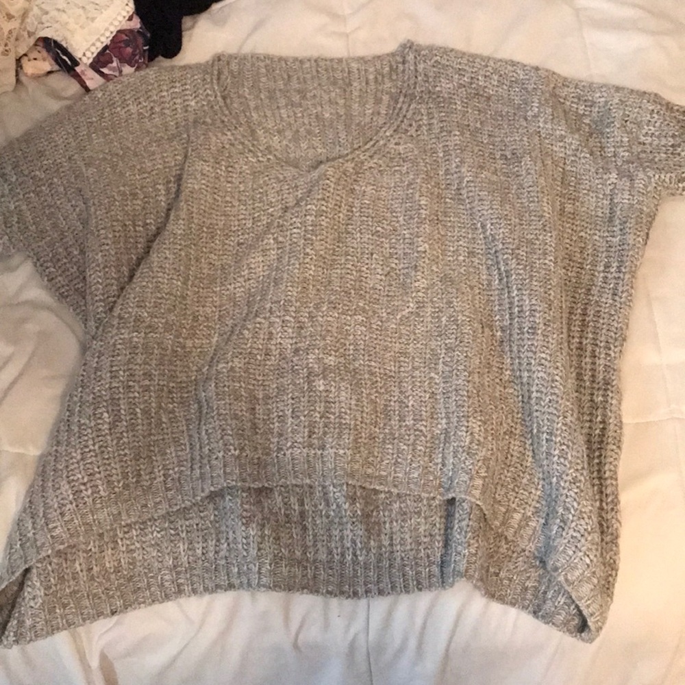 Gray pull over sweater